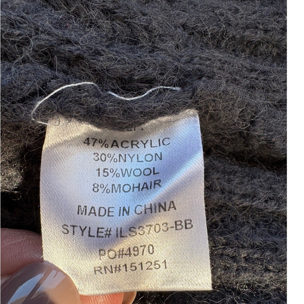Baltic Born Dark Gray Wool & Mohair Blend Cardigan Sweater,Size M/L, Cottagecore - Picture 6 of 6